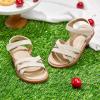 imageFelix ampamp Flora Toddler Girls Sandals Soft Rubber Flats Summer Baby Flower Girl ShoesBc266beige