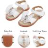 imageFelix ampamp Flora Toddler Girls Sandals Soft Rubber Flats Summer Baby Flower Girl ShoesBc298fl White