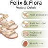 imageFelix ampamp Flora Toddler Girls Sandals Soft Rubber Flats Summer Baby Flower Girl ShoesBc323s Dark Nude