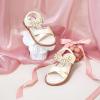 imageFelix ampamp Flora Toddler Girls Sandals Soft Rubber Flats Summer Baby Flower Girl ShoesBc323s Gold