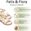 imageFelix ampamp Flora Toddler Girls Sandals Soft Rubber Flats Summer Baby Flower Girl ShoesBc323s Gold