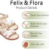 imageFelix ampamp Flora Toddler Girls Sandals Soft Rubber Flats Summer Baby Flower Girl ShoesBc323s Ivory