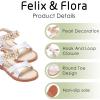 imageFelix ampamp Flora Toddler Girls Sandals Soft Rubber Flats Summer Baby Flower Girl ShoesBc323s White