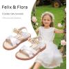 imageFelix ampamp Flora Toddler Girls Sandals Soft Rubber Flats Summer Baby Flower Girl ShoesBc323s White