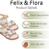 imageFelix ampamp Flora Toddler Girls Sandals Soft Rubber Flats Summer Baby Flower Girl ShoesBc323silver