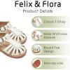 imageFelix ampamp Flora Toddler Girls Sandals Soft Rubber Princess Flat Shoes Summer Flower Girl ShoesBc262cream White