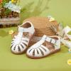 imageFelix ampamp Flora Toddler Girls Sandals Soft Rubber Princess Flat Shoes Summer Flower Girl ShoesBc262cream White
