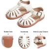 imageFelix ampamp Flora Toddler Girls Sandals Soft Rubber Princess Flat Shoes Summer Flower Girl ShoesBc262ivory White
