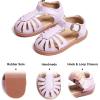 imageFelix ampamp Flora Toddler Girls Sandals Soft Rubber Princess Flat Shoes Summer Flower Girl ShoesBc262purple