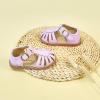 imageFelix ampamp Flora Toddler Girls Sandals Soft Rubber Princess Flat Shoes Summer Flower Girl ShoesBc262purple