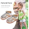 imageFelix ampamp Flora Toddler Girls Sandals Soft Rubber Princess Flat Shoes Summer Flower Girl ShoesBc262silver