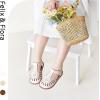 imageFelix ampamp Flora Toddler Girls Sandals Soft Rubber Princess Flat Shoes Summer Flower Girl ShoesBc289beige
