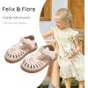 imageFelix ampamp Flora Toddler Girls Sandals Soft Rubber Princess Flat Shoes Summer Flower Girl ShoesBc289beige