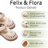 imageFelix ampamp Flora Toddler Girls Sandals Soft Rubber Princess Flat Shoes Summer Flower Girl ShoesBc289beige