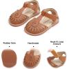 imageFelix ampamp Flora Toddler Girls Sandals Soft Rubber Princess Flat Shoes Summer Flower Girl ShoesBc289brown