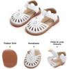 imageFelix ampamp Flora Toddler Girls Sandals Soft Rubber Princess Flat Shoes Summer Flower Girl ShoesBc289white