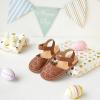 imageFelix ampamp Flora Toddler Girls Sandals Soft Rubber Princess Flat Shoes Summer Flower Girl ShoesBc299brown