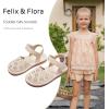 imageFelix ampamp Flora Toddler Girls Sandals Soft Rubber Princess Flat Shoes Summer Flower Girl ShoesBc299moonbeam
