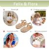 imageFelix ampamp Flora Toddler Girls Sandals Soft Rubber Princess Flat Shoes Summer Flower Girl ShoesBc299tan