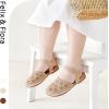 imageFelix ampamp Flora Toddler Girls Sandals Soft Rubber Princess Flat Shoes Summer Flower Girl ShoesBc299tan