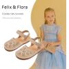 imageFelix ampamp Flora Toddler Girls Sandals Soft Rubber Princess Flat Shoes Summer Flower Girl ShoesBc299tan