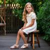 imageFelix ampamp Flora Toddler Girls Sandals Soft Rubber Princess Flat Shoes Summer Flower Girl ShoesBc311beige