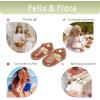imageFelix ampamp Flora Toddler Girls Sandals Soft Rubber Princess Flat Shoes Summer Flower Girl ShoesBc311brown
