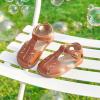imageFelix ampamp Flora Toddler Girls Sandals Soft Rubber Princess Flat Shoes Summer Flower Girl ShoesBc311brown