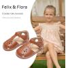 imageFelix ampamp Flora Toddler Girls Sandals Soft Rubber Princess Flat Shoes Summer Flower Girl ShoesBc311brown