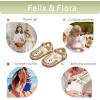 imageFelix ampamp Flora Toddler Girls Sandals Soft Rubber Princess Flat Shoes Summer Flower Girl ShoesBc311gold