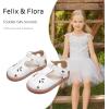 imageFelix ampamp Flora Toddler Girls Sandals Soft Rubber Princess Flat Shoes Summer Flower Girl ShoesBc311white