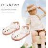 imageFelix ampamp Flora Toddler Girls Sandals Soft Rubber Princess Flat Shoes Summer Flower Girl ShoesBc313beige