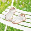 imageFelix ampamp Flora Toddler Girls Sandals Soft Rubber Princess Flat Shoes Summer Flower Girl ShoesBc313beige