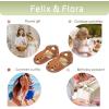 imageFelix ampamp Flora Toddler Girls Sandals Soft Rubber Princess Flat Shoes Summer Flower Girl ShoesBc313brown