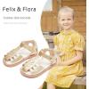 imageFelix ampamp Flora Toddler Girls Sandals Soft Rubber Princess Flat Shoes Summer Flower Girl ShoesBc313gold