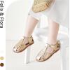 imageFelix ampamp Flora Toddler Girls Sandals Soft Rubber Princess Flat Shoes Summer Flower Girl ShoesBc313gold