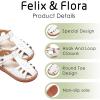 imageFelix ampamp Flora Toddler Girls Sandals Soft Rubber Princess Flat Shoes Summer Flower Girl ShoesBc313white