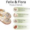 imageFelix ampamp Flora Toddler Girls Sandals Soft Rubber Princess Flat Shoes Summer Flower Girl ShoesBc321gold
