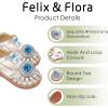 imageFelix ampamp Flora Toddler Girls Sandals Soft Rubber Princess Flat Shoes Summer Flower Girl ShoesBc321silver