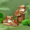 imageFelix ampamp Flora Toddler Girls Sandals Soft Rubber Princess Flat Shoes Summer Flower Girl ShoesBc326brown