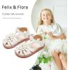 imageFelix ampamp Flora Toddler Girls Sandals Soft Rubber Princess Flat Shoes Summer Flower Girl ShoesBc326cream White