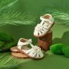 imageFelix ampamp Flora Toddler Girls Sandals Soft Rubber Princess Flat Shoes Summer Flower Girl ShoesBc326cream White