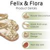 imageFelix ampamp Flora Toddler Girls Sandals Soft Rubber Princess Flat Shoes Summer Flower Girl ShoesBc326gold