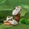 imageFelix ampamp Flora Toddler Girls Sandals Soft Rubber Princess Flat Shoes Summer Flower Girl ShoesBc326white