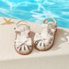 imageFelix ampamp Flora Toddler Girls Sandals Soft Rubber Princess Flat Shoes Summer Flower Girl ShoesBc327beige