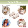 imageFelix ampamp Flora Toddler Girls Sandals Soft Rubber Princess Flat Shoes Summer Flower Girl ShoesBc327beige