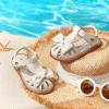imageFelix ampamp Flora Toddler Girls Sandals Soft Rubber Princess Flat Shoes Summer Flower Girl ShoesBc327beige