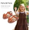 imageFelix ampamp Flora Toddler Girls Sandals Soft Rubber Princess Flat Shoes Summer Flower Girl ShoesBc327brown