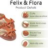 imageFelix ampamp Flora Toddler Girls Sandals Soft Rubber Princess Flat Shoes Summer Flower Girl ShoesBc327brown