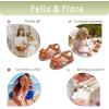 imageFelix ampamp Flora Toddler Girls Sandals Soft Rubber Princess Flat Shoes Summer Flower Girl ShoesBc327brown